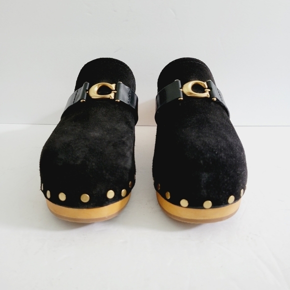 NEW Coach Finlay Blacl Suede Clogs - Picture 2 of 6
